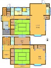 秋田市下新城長岡、中古一戸建ての間取り画像です