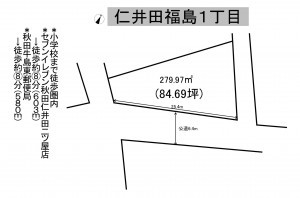 秋田市仁井田福島、土地の間取り画像です