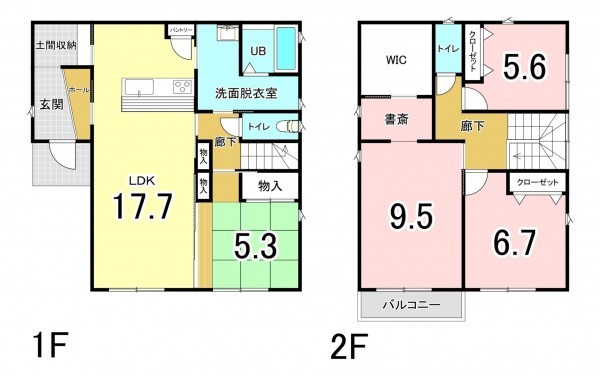 秋田市広面、中古一戸建ての間取り画像です