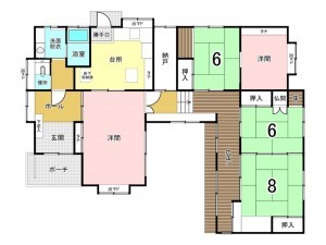 秋田市牛島東、中古一戸建ての間取り画像です