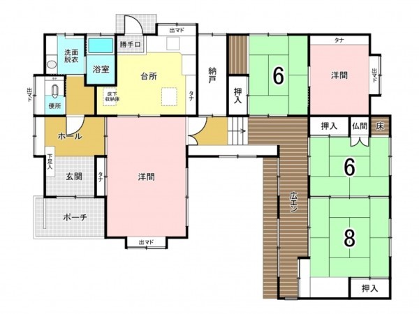 秋田市牛島東、中古一戸建ての間取り画像です