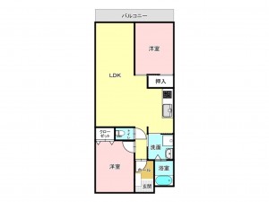 酒田市亀ヶ崎、収益物件/マンションの間取り画像です