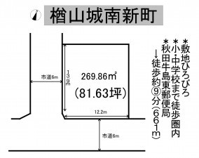 秋田市楢山城南新町、土地の間取り画像です