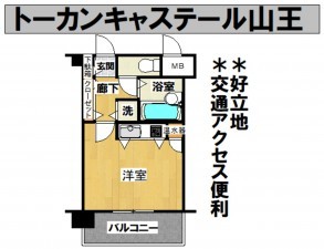 秋田市山王、収益物件/マンションの間取り画像です