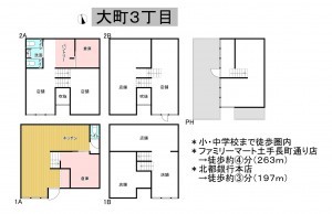 秋田市大町、収益物件/店舗の間取り画像です