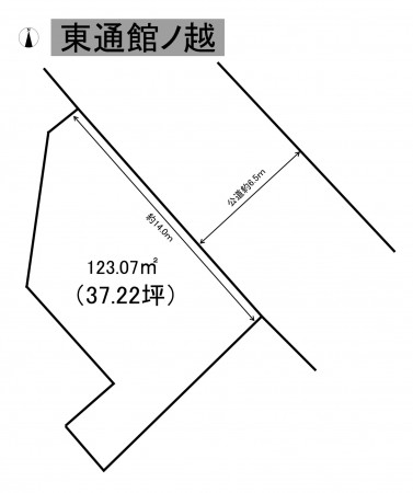 秋田市東通館ノ越、土地の間取り画像です