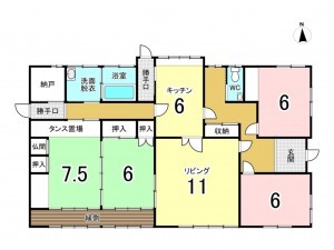 秋田市新藤田、中古一戸建ての間取り画像です