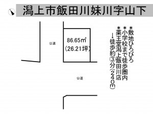 潟上市飯田川和田妹川、土地の間取り画像です