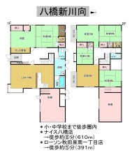 秋田市八橋新川向、中古一戸建ての間取り画像です