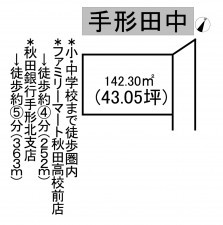 秋田市手形田中、土地の間取り画像です