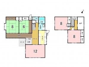 秋田市土崎港北、中古一戸建ての間取り画像です