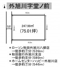 秋田市外旭川、土地の間取り画像です