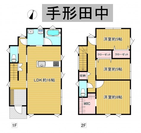 秋田市手形田中、中古一戸建ての間取り画像です