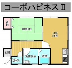 秋田市泉北、収益物件/アパートの間取り画像です