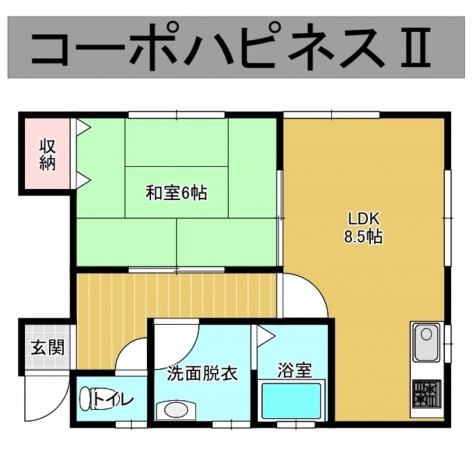 秋田市泉北、収益物件/アパートの間取り画像です