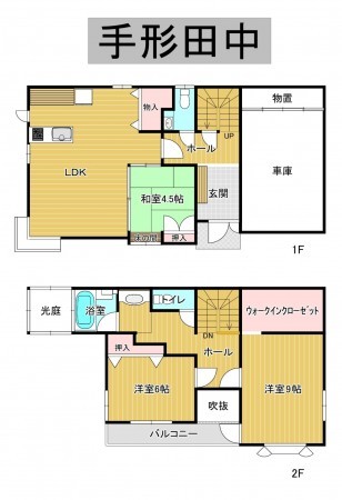 秋田市手形田中、収益物件/アパートの間取り画像です