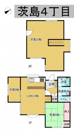 秋田市茨島、中古一戸建ての間取り画像です