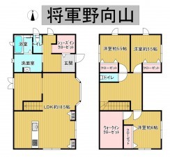 秋田市将軍野向山、中古一戸建ての間取り画像です
