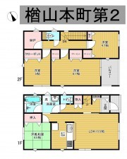秋田市楢山本町、新築一戸建ての間取り画像です