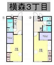 秋田市横森、収益物件/アパートの間取り画像です
