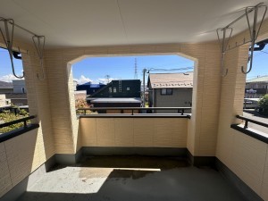 秋田市御所野地蔵田、中古一戸建てのバルコニー画像です