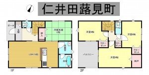 秋田市仁井田蕗見町、新築一戸建ての間取り画像です
