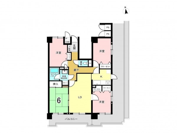 秋田市大町、収益物件/マンションの間取り画像です