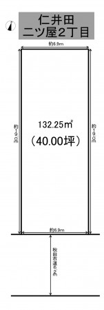 秋田市仁井田二ツ屋、土地の間取り画像です