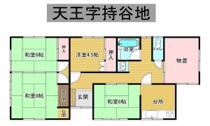 潟上市天王字、中古一戸建ての間取り画像です