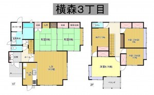 秋田市横森、中古一戸建ての間取り画像です