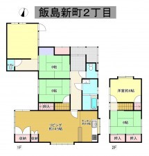 秋田市飯島新町、中古一戸建ての間取り画像です