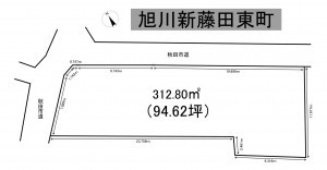 秋田市旭川新藤田東町、土地の間取り画像です