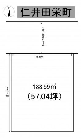 秋田市仁井田栄町、土地の間取り画像です
