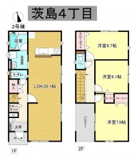 秋田市茨島、新築一戸建ての間取り画像です