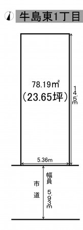 秋田市牛島東、土地の間取り画像です