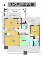 秋田市泉北、マンションの間取り画像です
