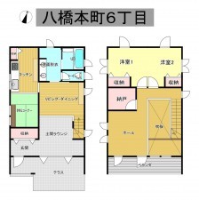 秋田市八橋本町、中古一戸建ての間取り画像です
