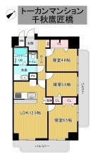 秋田市千秋矢留町、マンションの間取り画像です