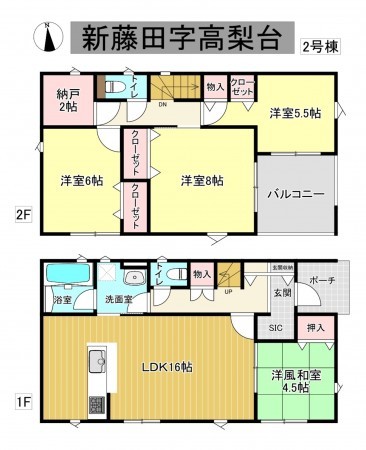 秋田市新藤田、新築一戸建ての間取り画像です