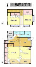 秋田市牛島西、中古一戸建ての間取り画像です