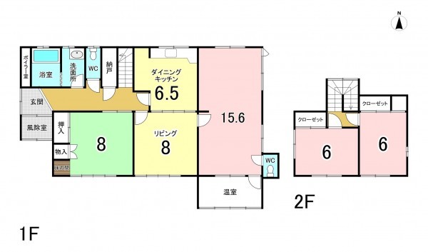 秋田市外旭川、中古一戸建ての間取り画像です