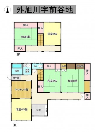 秋田市外旭川、中古一戸建ての間取り画像です