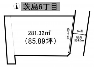秋田市茨島、土地の間取り画像です