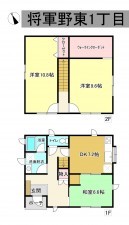秋田市将軍野東、中古一戸建ての間取り画像です