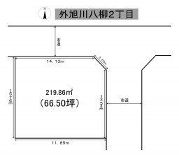 秋田市外旭川八柳、土地の間取り画像です
