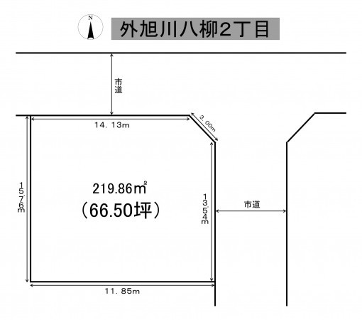 秋田市外旭川八柳、土地の間取り画像です