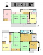 秋田市川元小川町、中古一戸建ての間取り画像です