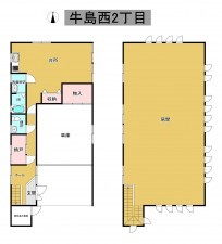 秋田市牛島西、中古一戸建ての間取り画像です