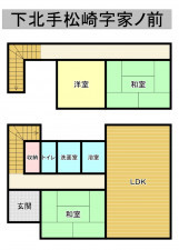 秋田市下北手松崎、中古一戸建ての間取り画像です