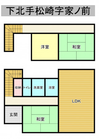秋田市下北手松崎、中古一戸建ての間取り画像です